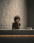 NOIREL black office top with long sleeves and subtle trim