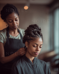 NOIREL NRL149 styled dark braided bun hairstyle