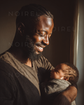 NOIREL NRL191: portrait of adult holding a sleeping baby