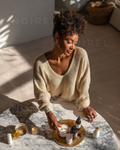 NOIREL Strickpullover mit V-Ausschnitt, beiger Farbton, lange Ärmel