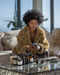 Faux fur jacket, braun meliert, offene Vorderseite mit durchgehendem Revers